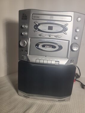 Silver Karaoke CD Cassette Stereo System -